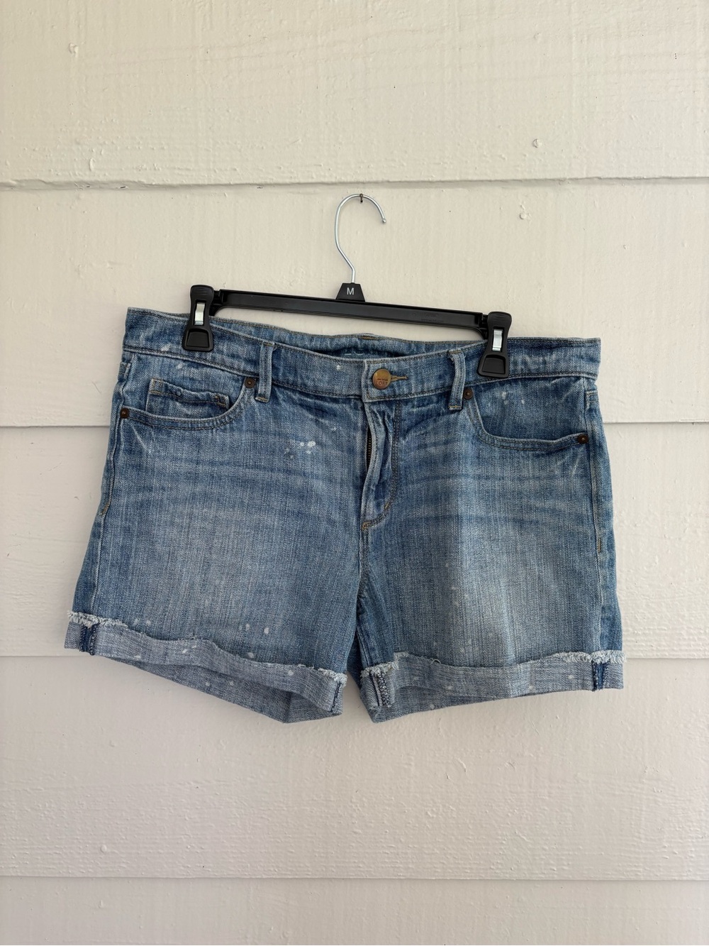 Ann Taylor LOFT Denim Shorts Women’s Blue Distressed Cuffed Jean Shorts Size 8